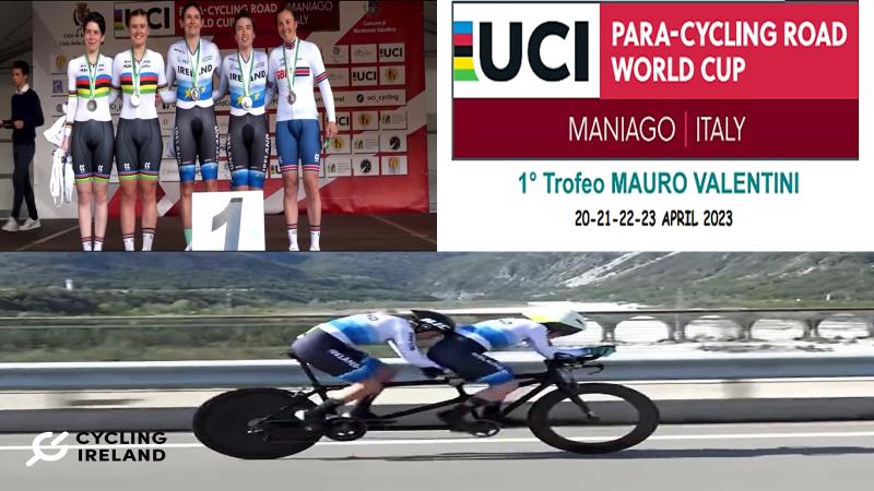 Katie-George Dunlevy and Linda Kelly got their second gold medal with a dominating win in the road race at the Maniago Para-cycling World Cup (Rd 1) on Sunday the 23rd of April in Italy, the rest of the team got decent results to be proud of!! Next Rd 2 in Oostende (Belgium) from 4th May till 7th May)