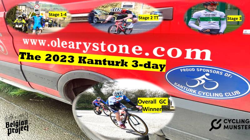 Juniors winning all 4 stages, but the consistency of A2 Elite Men Samuel MOLONEY-Burren CC wins him the overall GC, this after more than 320km racing in the “O’Leary Stone Kanturk 3 Day 2023” The stage results, and final GC… Well done to Samuel, Conor Prendergast (Galway Bay CC) winning stage 1 & 4, Liam O’Brien (Fermoy CC) winning stage 2 (TT) and Oisin Ferrity (Caldwell Cycles) winning stage 3!! (Sat 29th April-Mon 1st May)