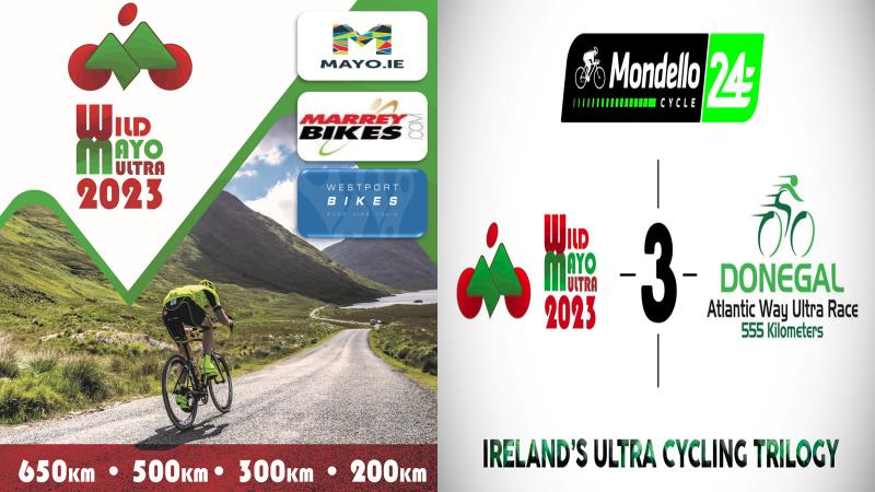 “The 2023 Wild Mayo Ultra cycling challenge” will take place on the 12th and 13th of May in Westport in Co-Mayo, and part of the 2023 “Irish cycling Trilogy” We wish all the competitors and crews a safe journey in one of the most beautiful surroundings at the West Coast of Ireland!