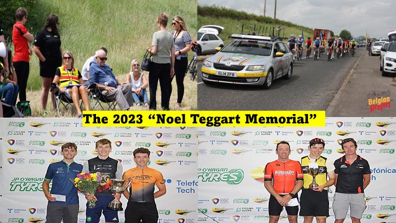 The 2023 “Noel Teggart Memorial Cup” races in Banbridge Co-Down yesterday (Sun 18th June) 1st year junior Seth Dunwoody (Cannibal B-Victorious) put his name on this famous cup at the age of 17 in the A1-A2 race!!! James Alexander (Mc Convey Cycles) wins the A3-A4 & Ladies handicapped race…the results >>>