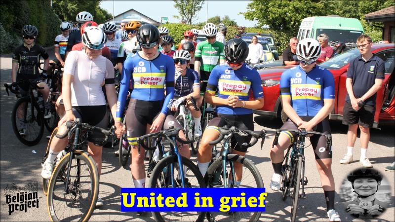 The 2023 Sean Nolan GP (rd 4 National Series) had an emotional start yesterday in Navan (Sunday 4th June) Gabriele’s Glodenyte (Team UCD)  friends and team mates held a minute of silence to bid her farewell, this organised by the host Navan RC at the start of the ladies race…a very poignant moment indeed!! The results and photos of all races of the day >>>