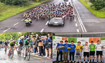 The 2023 “Eurocycles-Eurobaby Junior Tour of Ireland” Stage 6 had joy with Oisin Ferrity (CI Team) winning the last stage in Ennis Co-Clare, his second of the week, but also sorrow with Liam O’Brien (CI Team) losing the yellow, as overall winner Hudson Lubbers (Ignite Canada) was in the end at the same time level due to bonus seconds with his 2nd place in stage 6…A countback made him the winner!! (Sun 16th July)