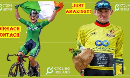 The future is bright for Irish cycling, our Espoirs (U23’s) are feared in Europe with Lara Gillespie (UAE) winning 2 gold medals at the 2023 European Track Champs in Anadia, Portugal, and Darren Rafferty (Hagens-Berman-Axeon) winning the 59th Giro Ciclistico Valle D’Aosta / Mont Blanc (Italy) and securing a contract with UCI world tour team EF Pro Cycling-Easy Post!!!
