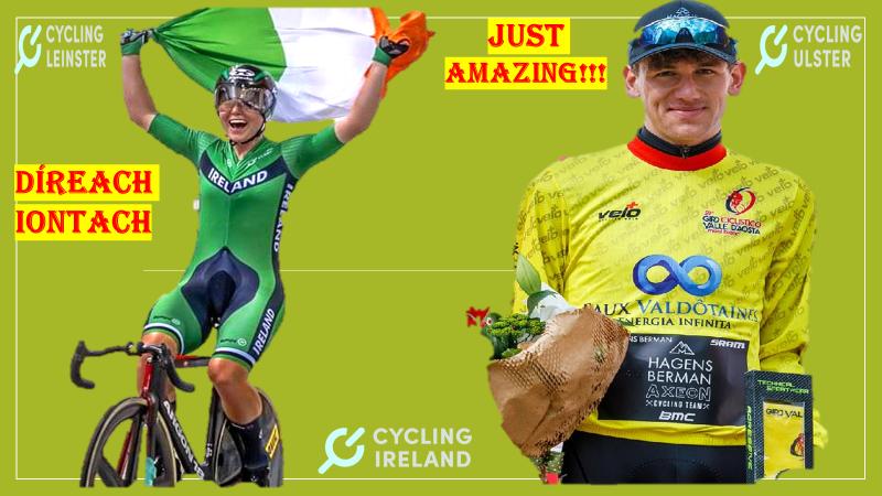 The future is bright for Irish cycling, our Espoirs (U23’s) are feared in Europe with Lara Gillespie (UAE) winning 2 gold medals at the 2023 European Track Champs in Anadia, Portugal, and Darren Rafferty (Hagens-Berman-Axeon) winning the 59th Giro Ciclistico Valle D’Aosta / Mont Blanc (Italy) and securing a contract with UCI world tour team EF Pro Cycling-Easy Post!!!