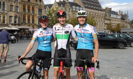 The Belgian Project Irish Junior graduates Darragh Doherty, Oisin Ferrity, and bursary holder Seth Dunwoody have been in action yesterday (Sun 27th Aug) in the “LA ROUTE DES GEANTS” a men international junior UCI 1.1 race in the Flanders Fields of Ypres (W-Flanders) They finished safely in the chasing bunches, as 49 out of the 143 starters didn’t, well done lads!!
