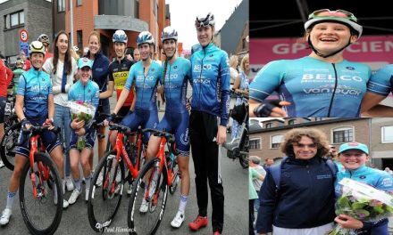 Caoimhe O’ Brien (Belco/Van Eyck) going strong in the Flanders!! This time a podium (3rd) in the UCI 1.15.1 National Women IC “GP Lucien Van Impe” in Erpe-Mere (East Flanders/Thur 24th Aug) Her very successful team Belco/Van Eyck also take the team prize!! Caoimhe certainly ready for the “Ras na mBan” next month, as part of the Irish National Team!!