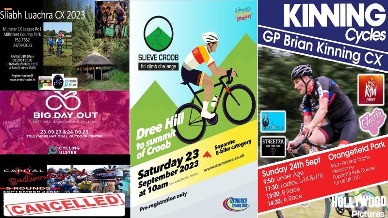 LAST CHANCE SALOON!! Please support this events, as we already have one cancellation due to low numbers (Capital CX Rd 1 Bellurgan Wheelers!!) Slieve Croob Hill challenge & Brian Kinning CX in Co-Down entries still open, so is the Sliabh Luachra CX in Co-Cork!! The “Women’s Big Day Out” (Newcastle-Co Down) entries now closed!!