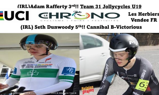 ALORS BRAVO LES GARCONS!! A very successful “Fin de la saison” results for Irish & Ulster Juniors Adam Rafferty (Team 31 Jollycycles U19) in 3rd, and Seth Dunwoody (Cannibal B -Victorious) in 5th place!! This at the “UCI Chrono Des Nations” in France last Sunday (15th oct) Both Adam and Seth are 2023 BP bursary holders, so proud off the lads!!