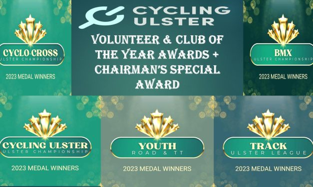 “The Cycling Ulster Award night” celebrated his championships medal winners, leisure awards, and 2023’s Volunteer of the year award, Club of the year, and the Chairman’s Special award to finish the evening (Sun 28th January 2024) at the Kelly’s Inn in Tyrone (Carvaghy)