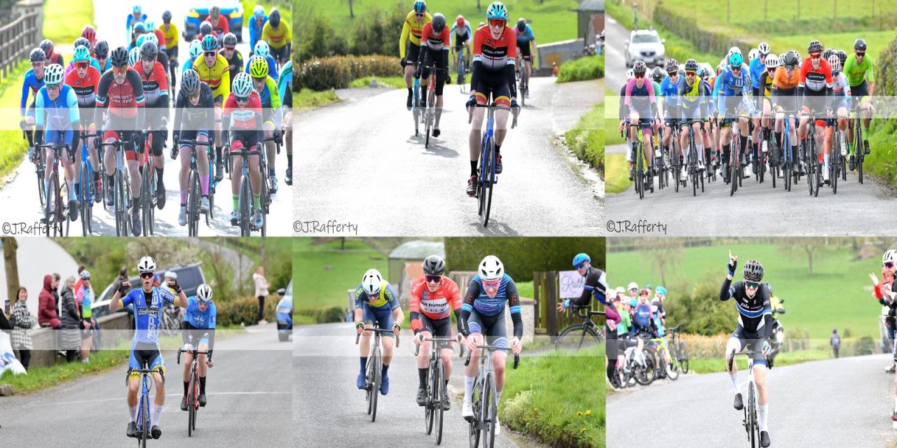 A FIGURE OF EIGHT CIRCUIT…The PJ Logan unique signature to our Ulster racing was held yesterday (Sun 14th April) in the Killyman area of Dungannon (Co-Tyrone) and hosted by last year Irish Nationals Island Wheelers…They came from far, as the rewards where BIG!! The results courtesy of Chief Time keeper/Photo Finish Ian Barfoot, and photos from Jerry Rafferty (Fotozone Armagh) with thanks to both…