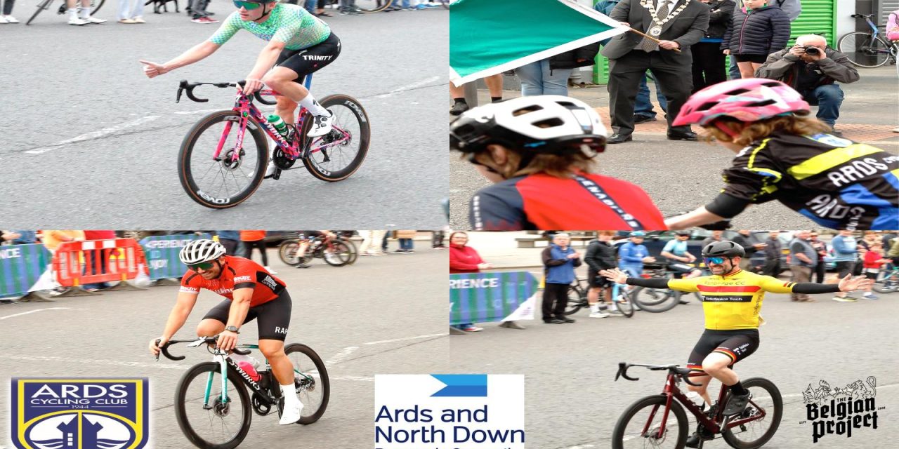 The Ards Town Centre Races of yesterday evening (Wed 12th June) been held in dry conditions for a change, which was welcomed by the spectators, host Ards CC, and the riders off-course!! Sponsored by the Ards and North Down Borough Council, and an all traffic closed town centre made it a perfect evening with 75 entries (incl. the Under age races) to entertain us!! Here the results and photos >>>