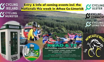 What’s on this week on our roads? + coming events in the next few weeks!! (Tues 18th June – Wed 3rd July) The National TT-RR Champs in Limerick, Circuit races in Mondello (Kildare) and Kirkistown, Track racing in Belfast, TT in Antrim, Charity Sportive in Bangor, and Summer CX series in Jenkinstown (Mc Crystals) Co-Louth!!