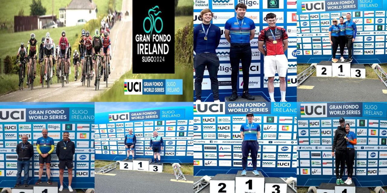 The “Gran Fondo Sligo Ireland” (Sat 29th June-Sun 30th June) as Qualifier for the World Champs in Aalborg Denmark end August!! Marcus Christie on top in both races!!