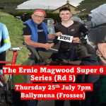 Round 5 of the “2024 Ernie Magwood Super 6 TT Series” start list and times of tonight’s 10 Mile TT at Frosses* Ballymena (Antrim) hosted by Island Wheelers. Will Junior Conor Murphy (Caldwell Cycles) break his Irish junior record again? (Thursday 25th July 7pm)