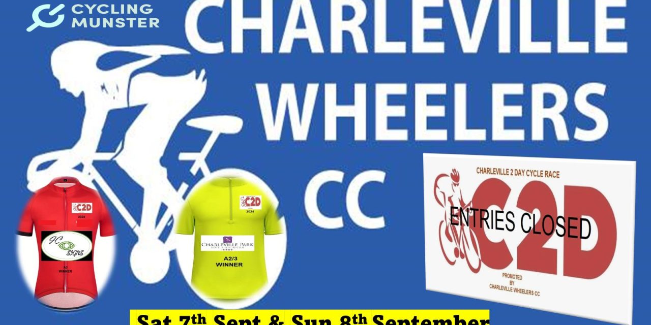 Stage races still alive in Munster!! Here the provincial start list of the ” 2024 Charleville 2-day” which will be held next weekend in the County Cork town of Charleville (Sat 8th-Sun 9th September) + adjusted timetable due to a tractor, and motor event on the circuit for stage 2-3!!