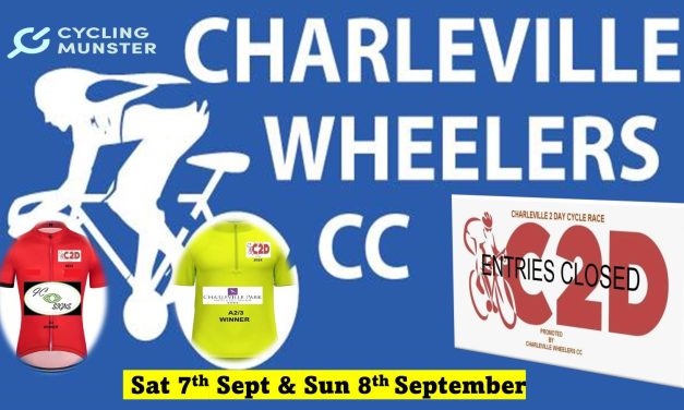 Stage races still alive in Munster!! Here the provincial start list of the ” 2024 Charleville 2-day” which will be held next weekend in the County Cork town of Charleville (Sat 8th-Sun 9th September) + adjusted timetable due to a tractor, and motor event on the circuit for stage 2-3!!