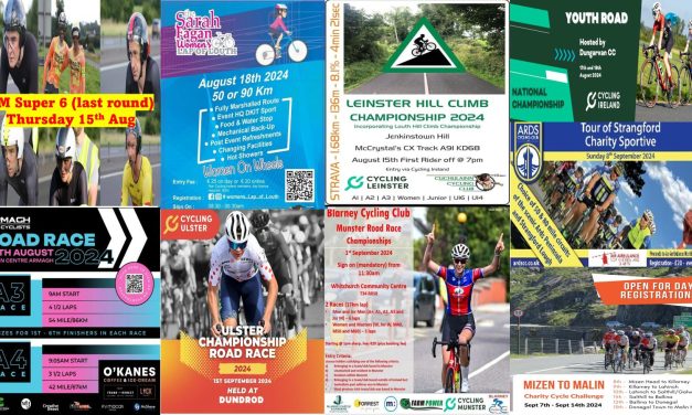 What’s on in the coming weeks? (Thursday 15th August- Sat 21st September) Provincial Champs, National Youth Champs, TT in Antrim, some charity sportive’s, Hillclimb in Down, and RR action in Armagh!! If you don’t find your open event here on this weekly previews…sent your details at least 1 week prior to your event to dany@belgianproject.cc (no club races please) It could boost your  numbers and no cost to you!!