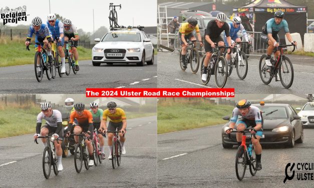 The 2024 “Ulster Provincial Road Cycling Champs” at the Dundrod racing circuit near Hannahstown Co-Antrim has been held yesterday (Sun 1st Sept) in demanding weather circumstances, a nasty cold wind not helping either, a course for hard men, and women, championship worthy!! The results and selected photos >>