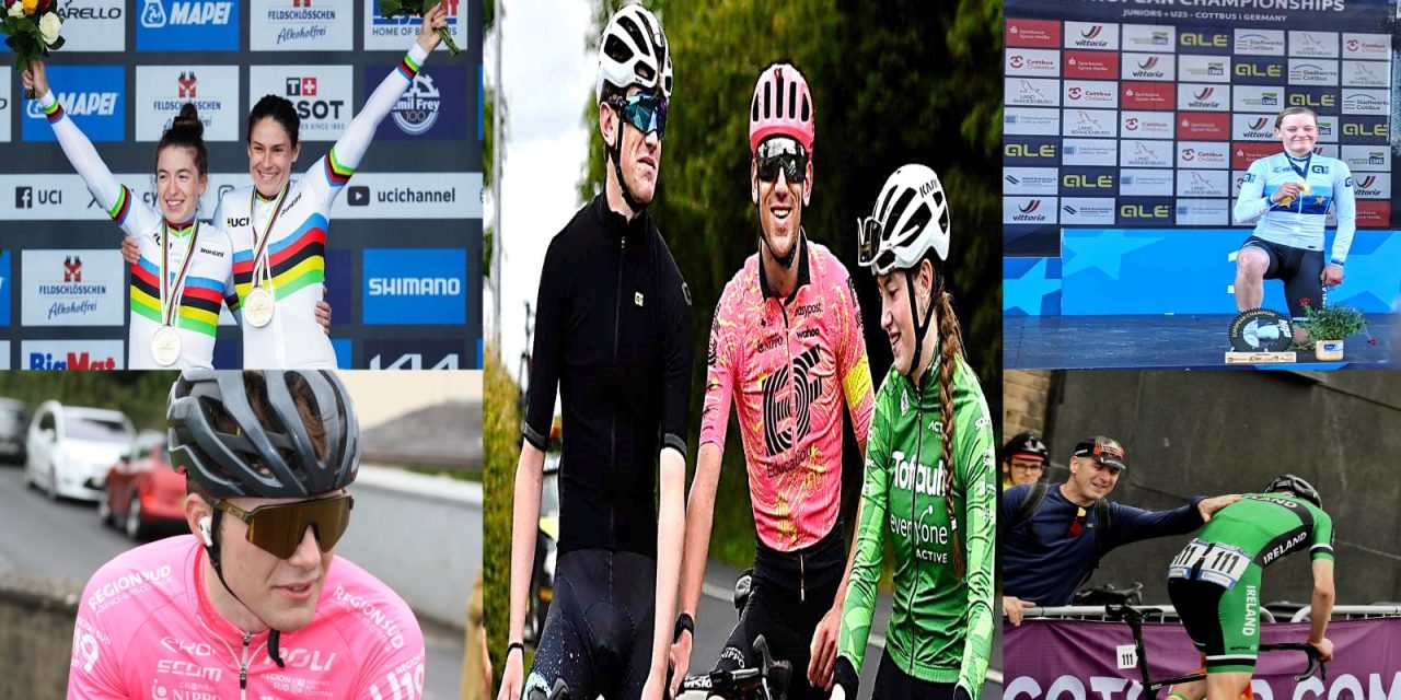 24 Irish athletes will contest the 2024 UCI Road and Para-cycling World Championships in Zurich!! Already one Gold in the TT with Katie-George & Linda, and a 4th from Josephine &Eve!! + The unique entry of 2 bro’s Adam & Darren, and sister Aliyah of the Rafferty family must be a record in the UCI World Champs!! The full schedule of our Irish Warriors >> Monday 23rd – Sunday 29th Sept<<