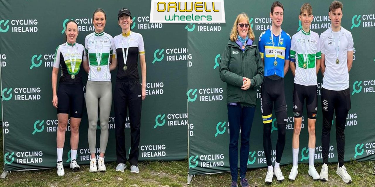 The 2024 National Hill Climb Championship in Rathfarnham, Dublin, hosted by Orwell CC, with a 3.38km climb with an average 9% ascent. Well done to Killian O’Brien overall winner as a Junior, and Gold for Caoimhe May (Women), M40 Stuart Mc Caughey, M50 Neil Mc Kenna and M60 gold for John Madden!! (Sat 5th Oct)