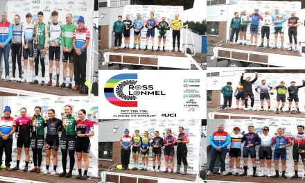 The UCI-C2 2024 “Verge Cross Clonmel” M50-M60, and M40 support races,  the UCI Junior Men Race, The combined Elite Women & Junior Women Race, and the Elite Men & U23 final race of Sunday 13th October in Tipperary. A in depth report, and results courtesy of Martin Grimley, + podium photos of this great race in Clonmel!