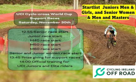 UCI World Cup Dublin – Support Races (Saturday 30th. November) The provisional starting list of Junior and Senior riders for tomorrow courtesy of the Cycling Ireland off road commission!