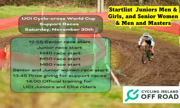 UCI World Cup Dublin – Support Races (Saturday 30th. November) The provisional starting list of Junior and Senior riders for tomorrow courtesy of the Cycling Ireland off road commission!