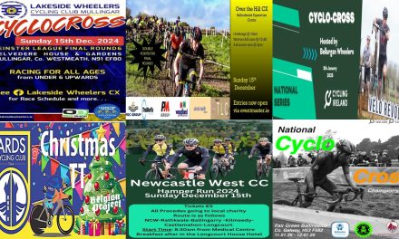 What’s left for 2024, and some dates in January on our parks, fields, and roads in Ireland? CX in Mullingar (West-Meath), Over the Hill CX in Munster, Charity sportive in Newcastle West, Christmas TT in Newtownards (Co-Down), National CX series at Mc Crystal’s Co-Louth, and some info of the CX Nationals in Ballinasloe (Co-Galway) in January 25!!