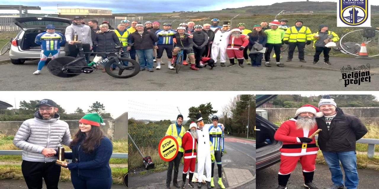 The 2024 Ards CC Christmas TT (10 Miles) has a new time record!! On a cold and breezy morning Ian Inglis (Kinning Cycles) broke his own standing record with 30 sec, and retained his trophy with a 20m04sec time!! 12 competitors, and a few dozens supporters gathered together for this annual festive event! Have a great Christmas and a prosperous 2025!!