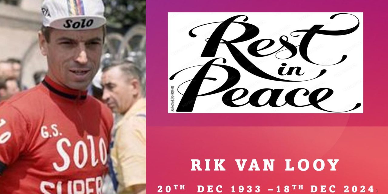 RIK VAN LOOY, the man who shaped my love for cycling has died aged 90 after a short illness!! A sad day for anyone who loved the “Emperor of Herentals” Rik has given us so much pleasure in the 50ties, and sixties on the road and track!! Rest in Peace Rik, Rust in Vrede Rik