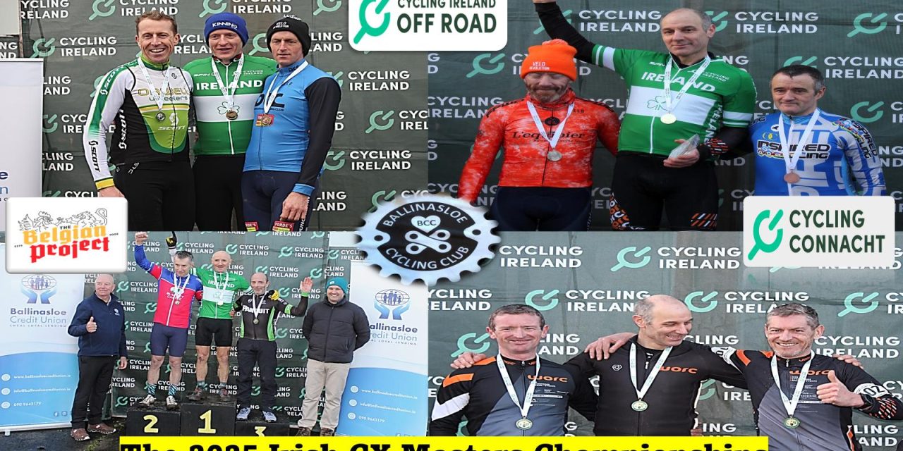 A PHOTO REPORT OF LAST WEEKENDS (SAT 11TH & SUN 12TH JAN) 2025 IRISH CYCLO-CROSS CHAMPIONSHIPS AT THE FAIR GREEN IN BALLINASLOE (CO-GALWAY) HOSTED BY BALLINASLOE CC, AND PROMOTED BY CYCLING CONNACHT WITH HELP FROM CYCLING IRELAND. (PART 2) A FULL PROGRAM OF MASTERS MEN (M60-M50-M40)