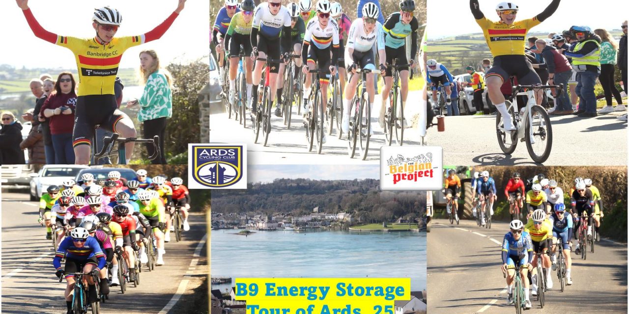 The talent factory of Banbridge CC keep producing year, after year talented youngsters!! The 2025 B9 Energy Storage “Tour of Ards” was run in glorious sunshine for a chance!! Well done to Adam Matthews (Banbridge CC) & John Buller (Banbridge CC) & Alice Mc William (Hess Cycling Team Cambridge)  & Jemma Speers (NDCC) Added drone footage of Mike Curran with beautiful views of the Ards peninsula!!