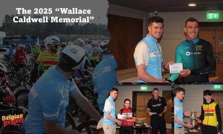 The 2025 “Wallace Caldwell Memorial” was run as a handicap for the C1-C2 race, and won by Banbridge Junior Adam Matthews!! The C3 race was won by Luke Keaney (Orwell Wheelers Dublin) and 1st of the weekend (see report tomorrow of the PJ Logan) and first women was Elena Wallace (Harps CC) So a “JOB WELL DONE” for the promoter Ballymena RC (Sat 12th April)
