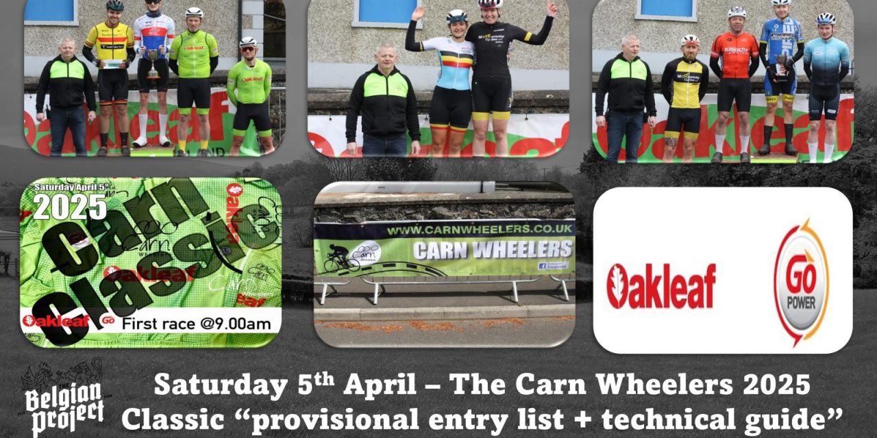The 2025 “CARN CLASSIC” provisional entry list (C1-2-3) + technical guide info of Saturday’s race in South Derry (Maghera) Early start at 9 am, which means early home!! We will be there with tunes and commentary!!