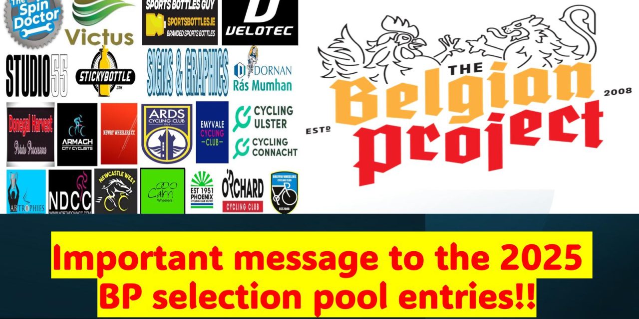 Urgent message to all entries of the 2025 Belgian Project selection pool!! Some of you have sent your result regularly each month, but some of you didn’t! Please inform me of your results before the 8th June to danyblondeel@yahoo.co.uk, and the awards will be announced the week before the Irish Champs, and distribute at the nationals in Navan end June!!