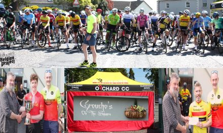 The “Groucho’s GP” in Richhill, Co Armagh. Promoted by Orchard-Shelbourne CC, and sponsored by the local “Groucho’s Bar & Restaurant” It was the second part of the race week. this after the criterium last Wednesday at Marlacoo Lake. The results and some selected photos from yesterday (Saturday 10th May)