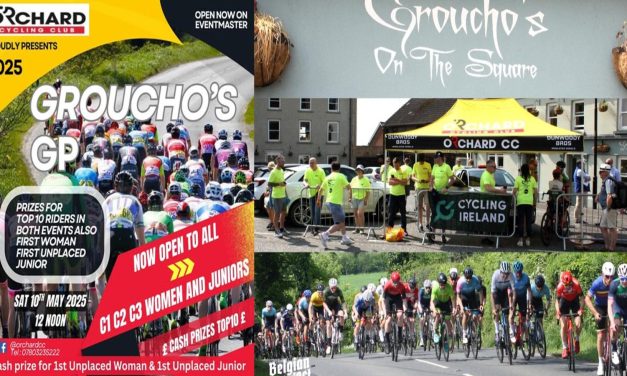 The provisional start lists of the Groucho Grand Prix races (C2-C3) of tomorrow (Saturday 10th May) in the village of Richhill (Co-Armagh) promoted by Orchard CC. Healthy nrs in both races, and sunshine expected all day!!
