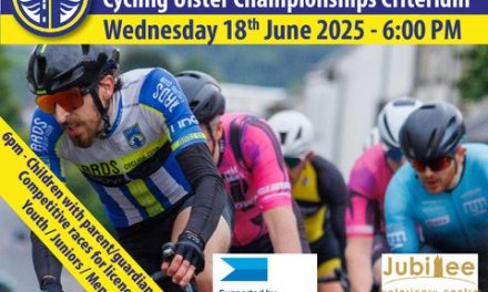 Provisional entry of the Ards CC Town Centre & 2025 Ulster Criterium Championships in Newtownards Co-Down this evening (Wednesday 18th June 6pm) in a fully closed town centre. We thanking the *Ards and North Down Borough Council*, Formation Works, and Jubilee Veterinary Centre as sponsors, and the PSNI for their support on the night!!