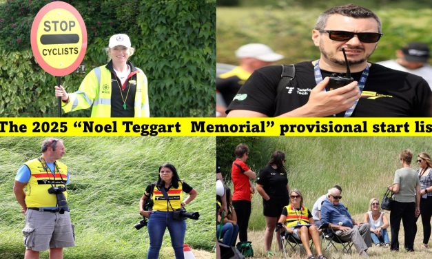 The 2025 “NOEL TEGGART MEMORIAL” provisional start list courtesy of promoter Banbridge CC for tomorrow’s race in County Down…decent nrs in all categories with some big hitters on the start!! (Sunday 15th June)