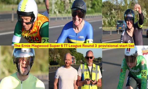 (Round 3) The Ernie Magwood Super 6 TT (10 miles) provisional start list courtesy of the Island Wheelers EMS6 time team. Again very healthy nrs (81) will compete on the fastest course in Ulster and Ireland!!