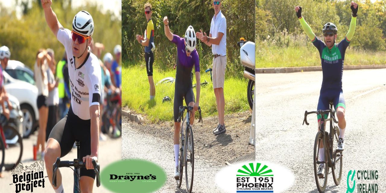 The 2025 Draynes Dairy Farm “Bobby Crilly Classic” which was part of the National Grade events held in the Glengormley area of Belfast, and promoted by Phoenix CC & Cycling Ireland yesterday (Sun 17 August) Here the results, and some photos of the 3 races offered at the rolling roads near the International Airport in Antrim!
